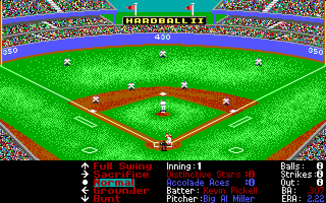 Hardball II (1989) By Accolade MS-DOS Game